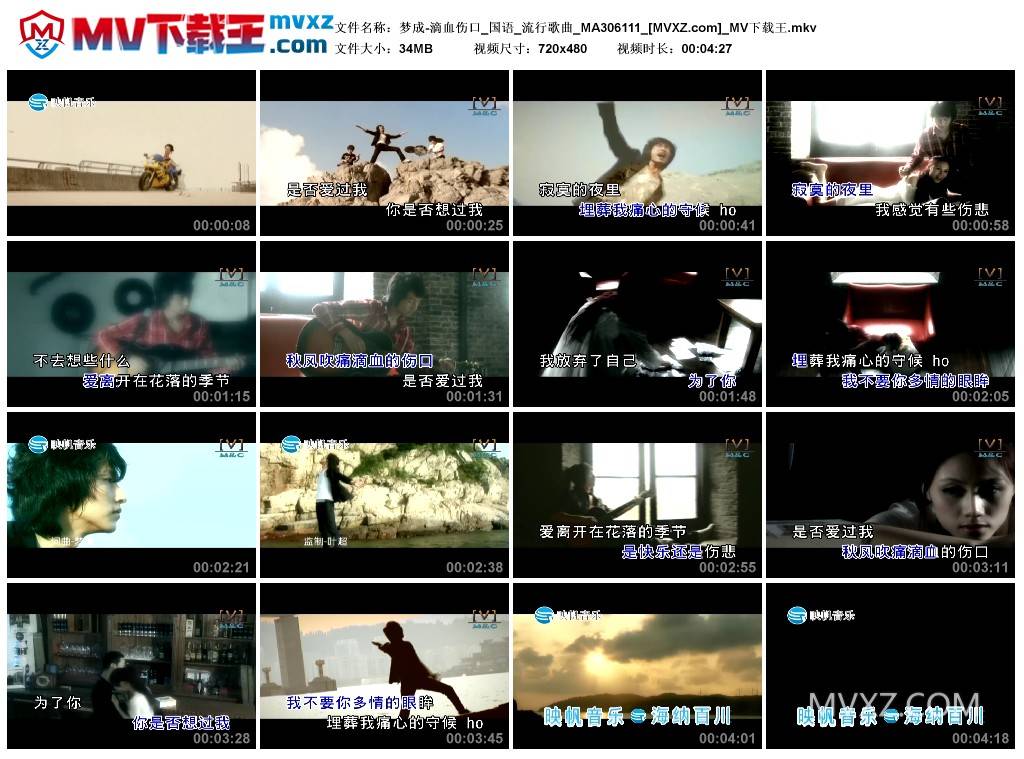梦成-滴血伤口_国语_流行歌曲_MA306111